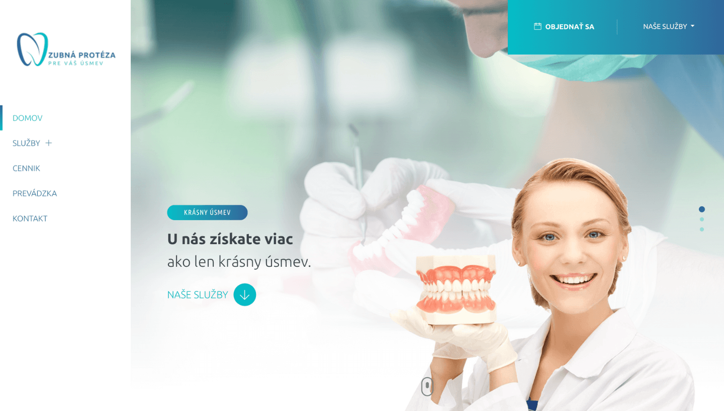 Tvorba webovej stránky pre zubnú protézu